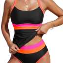 Blooming Jelly Tankini Swimsuits for Women Two Piece Bathing Suits Tummy Control Modest Swim Suits 2026 (M)