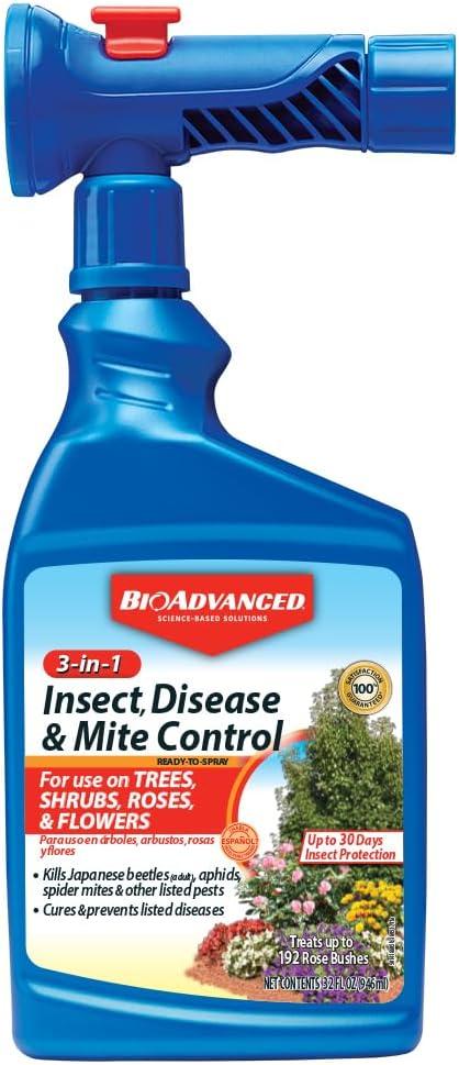 BioAdvanced 3-In-1 Insect, Disease and Mite Control, Fungicide, Ready-to-Spray, 32 oz 