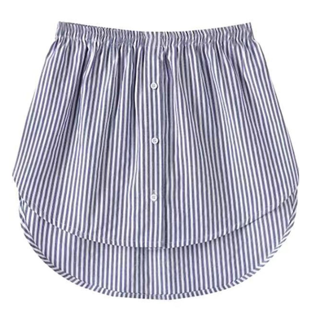 Women's Mini Adjustable Shirt Extender Removable Layering Half Length Underskirt with Buttons