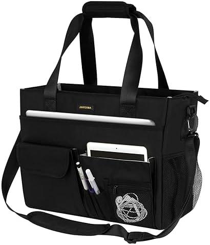 Jaffzora Teacher Tote Bag for Women Work,15.6Inch Women Laptop Tote, Professional Messenger Bag for Nursing, Office,College