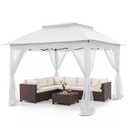 COOS BAY 11x11 Pop Up Gazebo with Netting, Canopy Tent, White