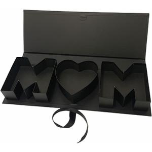 Mother's Day Flower Gift Box, Empty Mother Letter Shaped Gift Box Filled With Flowers, Chocolate Candy Packaging Box, Mother's Day birthday 1 pcs (black) Mother's Day Flower Gift Box, Empty Mother Letter Shaped Gift Box Filled With Flowers, Chocolate Candy Packaging Box, Mother's Day birthday 1 pcs (black)