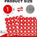 3 x 50 Pcs Red Number Stickers 1-25, Vinyl Small Number Stickers, Strong Adhesive/Waterproof & Anti-Fading, Suitable for Indoor/Outdoor Inventory Management Lockers Equipment Home Office