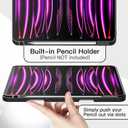 JETech Case for iPad Pro 11 Inch 2022/2021/2020 Model (4th/3rd/2nd Generation), with Pencil Holder, Support 2nd Pencil Charging, Slim Tablet Cover with Soft TPU Back, Auto Wake/Sleep (Black)
