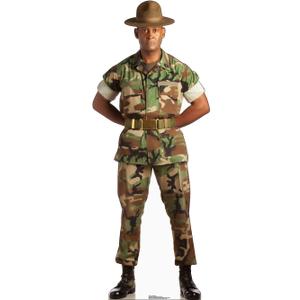 Cardboard People Camo Military Man Life Size Cardboard Cutout Standup, One Size