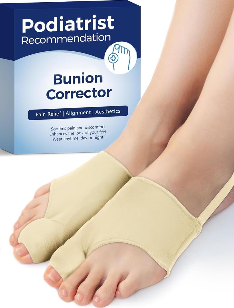 Bunion Corrector for Women and Men, Breathable Big Toe Straightener, Bunion Relief Splint & Pad, Comfortable for Day/Night Use, Fit for R/L, Washable Size L