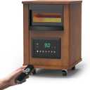 RealSmart Infrared Space Heater 1500W Electric Heater for Indoor Use | Remote Control, Thermostat & ECO Mode, Timer, Tip-Over & Overheat Protection, Dust Cover, Wheels