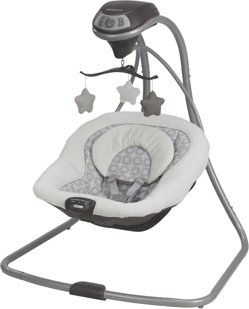 Graco Simple Sway Baby Swing, SidetoSide Sway, Infant Swing with 6 Speeds, Vibration, Abbington