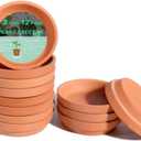 vensovo 3 Inch Terracotta Plant Saucer Pots Tray - 32 pcs Mini Planter Saucers for Indoor & Outdoor Plants, Small Clay Trays Perfect for 2 Inch 2.5Inch Flower Pot (Brown)