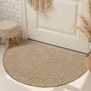 Jute Front Door Mat Indoor Entrance Indoor Door Mat Rugs for Entryway Entry Entrance Mats Inside Doormat Welcome Mats Boho 24"X36" Half Circle Round