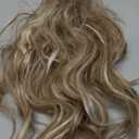 FLUFYMOOZ Ponytail Extension, 18 Inch Claw Clip Ponytail Extension, Wavy Curly Claw Clip in Ponytail Hair Extensions, Fake Ponytail Synthetic Hairpiece for Women (Blonde with White Blonde Highlights)