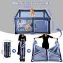 Foldable Baby Playpen 50"X50",Play pen for Babies and Toddlers, Portable Playpen, Kids Collapsible Indoor and Outdoor Fence with Visible Mesh,Safety Area Travel PlayYard with Mat Storage Bags,Handlers