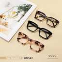 XVXV Reading Glasses for Women Men - Blue Light Blocking Readers Oversize Square Anti Glare with Spring Hinge