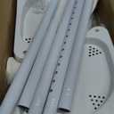 White Corner Shower Racks for Inside Shower - Heavy Duty Rustproof Stainless Steel Stand Shower Organizer with 4 Adjustable Shelves,No-Drill Free Standing for Bathroom, Bathtub,54" to 114" Tall