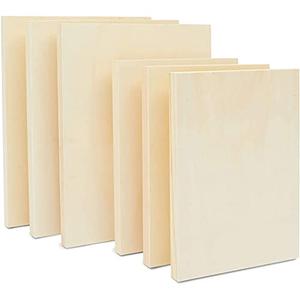 Bright Creations Unfinished Craft Wood Canvas Boards for Painting (2 Sizes, 6 Pack) - Unfinished Wood Panels - Framed Canvas Blank