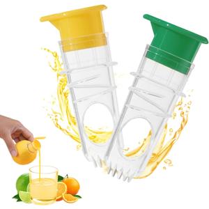 Lemon Squeezer, 2 PCS Lime Squeezer Citrus Lemon Juicer Screw Top Lemon Squeezer with Built-in Filter & Leakproof Lid, Efficient Juice Extractor for Lemon, Lime, Orange