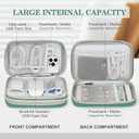 FYY Electronic Organizer, Large Travel Cable Organizer Bag Pouch Electronic Accessories Carry Case Portable Waterproof Double Layers All-in-One Storage Bag for Cable, Cord, Charger, Pattern Green