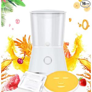 EcoMyLife Face Mask Maker Mini Natural Masks Machine DIY Skin Food Sheet Mask Facial Treatment SPA Skin Care Product with Mask Molds & 16 Collagen Pills