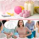 Eaasty 150 Pcs Baby Shower Seed Packet Baby in Bloom Pink Floral Accents and Greenery Self Adhesive Seed Packets Pink Seed Packets for Guests Pink Floral Seed Packets for Baby Shower, Seed Not Include