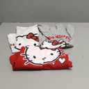 Hello Kitty Sanrio Girls 3 Pack Short Sleeve T-Shirt for Little and Big Kids (12, White/Grey/Red)