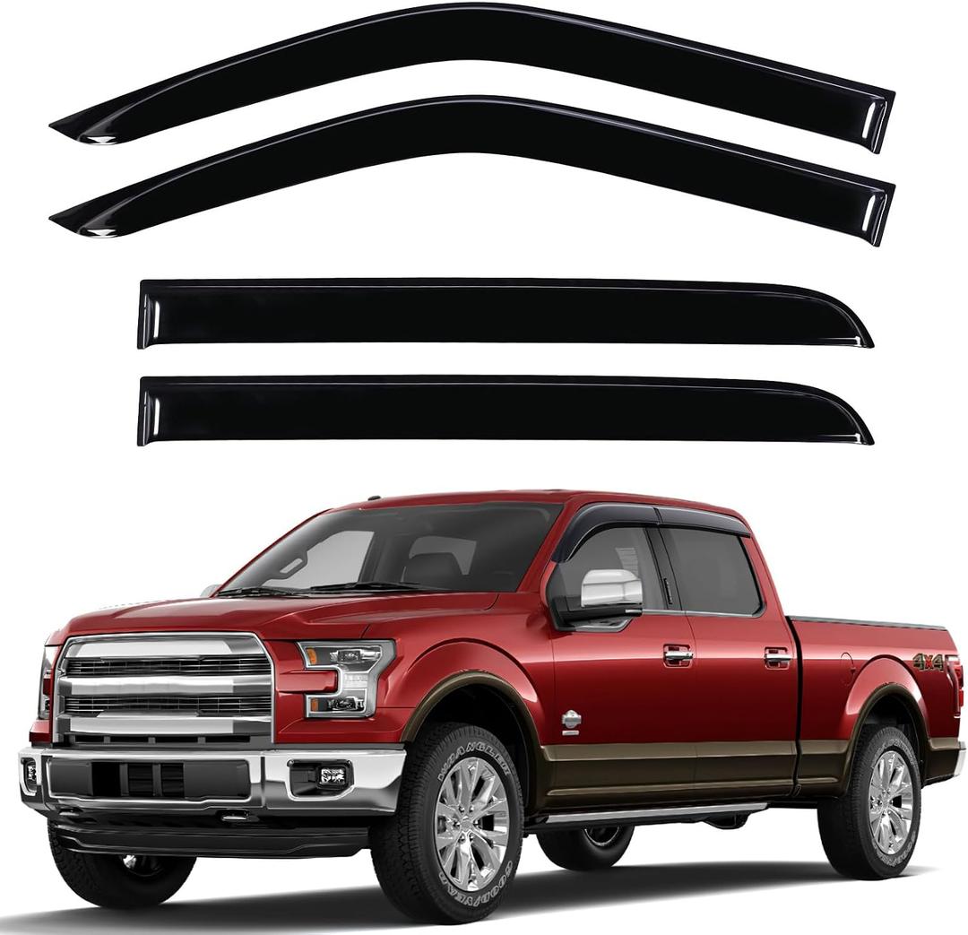 Rain Guards Compatible with Ford F150 Super Crew 2015-2026 4 PCS