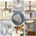 Anmire 2 Pack White Frosted Spiral Textured Glass Lamp Shades, Bell Shaped Light Fixture Replacement Globe or Cover with 2-1/8-Inch Fitter for Ceiling Fan Light Chandelier Wall Sconce G0075