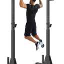 Jusgym Pull Up Station, Strength Training Workout Pull Up Bar Free Standing for Home Gym, Adjustable Heavy Duty Pullup Bar Station Outdoor/Indoor, 600LBS Weight Capacity 46"W