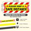 2 x 4 Pack Magnet Car Bumper Sticker | Please Keep A Safe Distance| New Drivers Sticker Safety Warning, Magnetic Reflective Driver Bumper Sticker for Car Bumper Truck Window Auto Vehicles