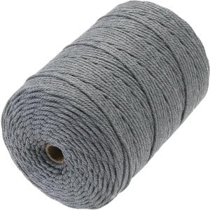 Macrame Cord 3mm x 328yards, Soft Colored Macrame Rope, Natural Cotton Cord for Plant Hangers, Wall Hanger, Decorative Projects(Dark Grey)