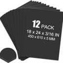 12 Pack Black Foam Board, 18 x 24 x 3/16" Thick Foam Core Acid Free Poster Foamboard for Art Craft Projects, Painting, Displaying, Signage, Wedding, School