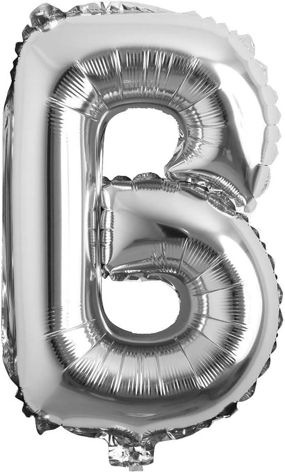 32 inch Letter Balloons Silver Alphabet Number Balloons Foil Mylar Party Wedding Bachelorette Birthday Bridal Shower Graduation Anniversary Celebration Decoration (32 inch B Silver)