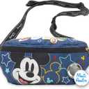 Mickey Mouse Fanny Pack Set - Bundle with Disney Belt Bag with Dual Zippers Plus Button | Mickey Mouse Waist Bag for Kids, Teens and Adults