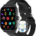 Smart Watch for Men (Built-in GPS and Offline Maps), 1.96" HD Display, Answer/Make Calls, 100+ Sport Modes, Heart Rate/Sleep/SpO2 Monitor, Waterproof Smartwatch for Android/iPhone (2 Bands) (Black)