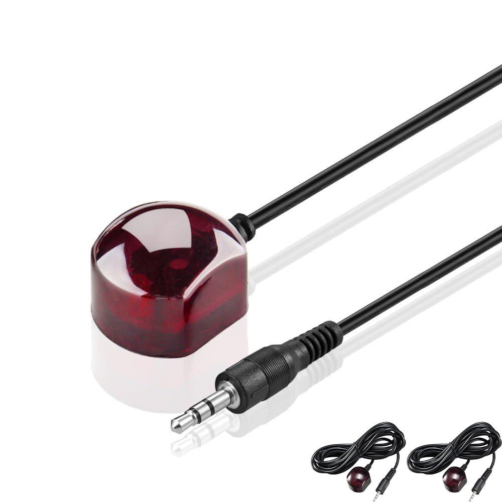 IR Emitter Mini Infrared Remote Control Extension Cable with 3.5mm Plug for 38-56kHz Spectrum Motorola Arris Xfinity Comcast Verizon FiOS Other STB - Set Top Boxes (Single Heads, 10FT)