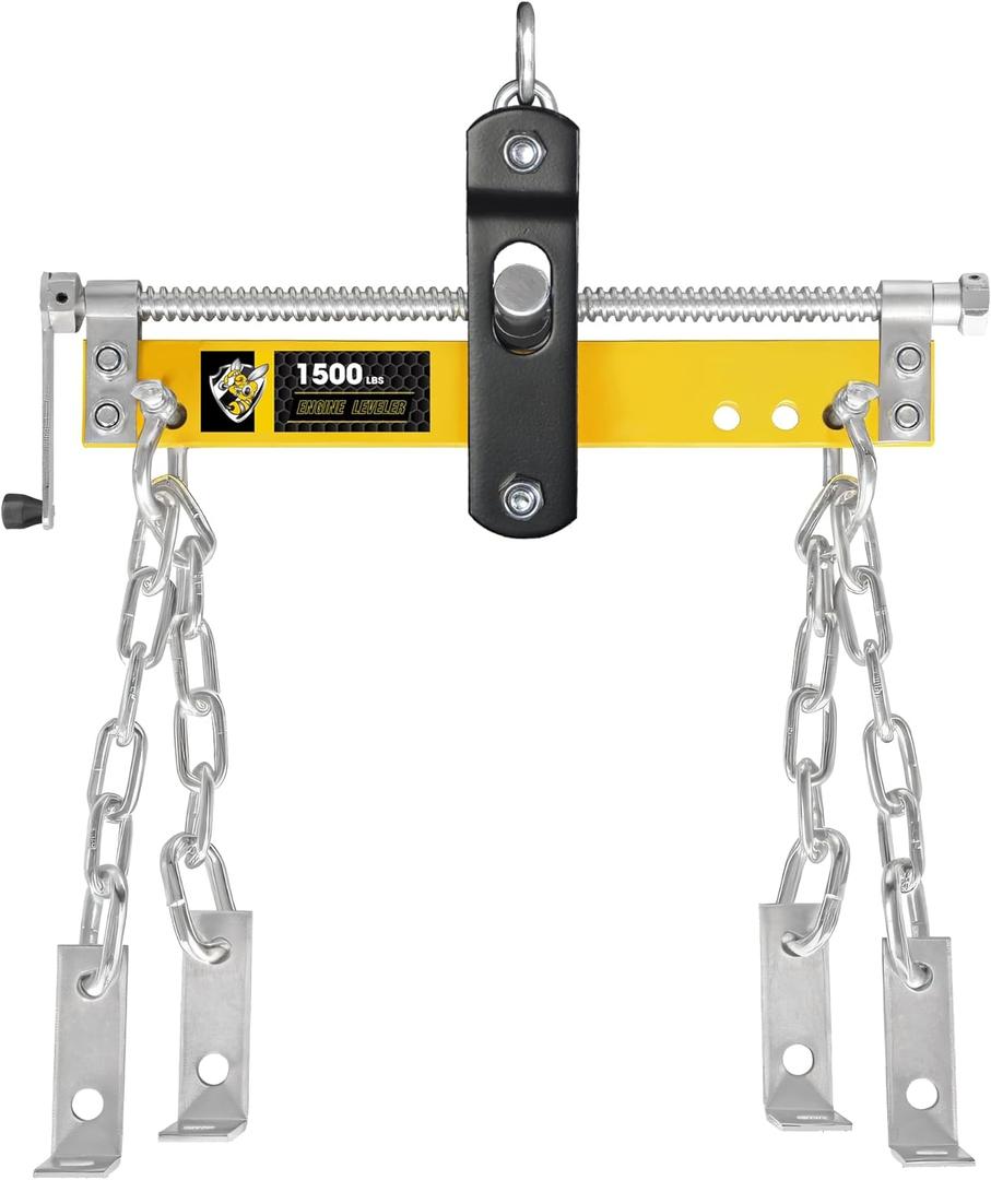 YELLOW JACKET Engine Load Leveler 1500lbs Steel Engine Hoist Shop Crane Accessory with Adjustable Handle