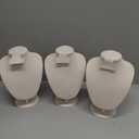 MOOCA 3 Pcs Set Tan Linen Combination Display Jewelry Stand Bust for Necklaces, Earrings, Rings, Jewelry Display For Vendors