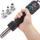 YIHUA 8858 IV Multi-Purpose Heat for Crafting, Electronics Soldering, DIY, Shrink Tubing and Wrap, Torch Marker and Paste, Epoxy Resin with Temperature and Air Volume Control Function, 3 Nozzles