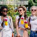 Lallisa 100 Sets Clear Plastic Cups with Dome Lids and Colorful Straws, Disposable Slushie Smoothie Cups PET Beverage for Party Iced Coffee Cold Drinks Juice Milkshake Fruit Tea Dessert(32 oz)