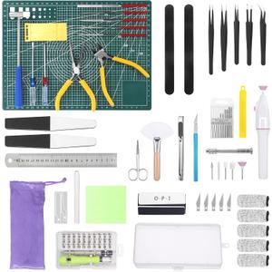 Fippy 101PCS Gundam Model Tools Kit, Hobby Building Tools Kit for Gundam Basic Model Assembling, Building and Repairing, Set C