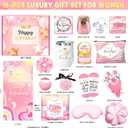 Birthday Gifts for Women, Happy Birthday Gifts Basket for Women Self Care Gift Get Well Soon Gifts, Rose Relaxing Spa Gift Basket with Beach Towel, Woman Birthday Gift for Sister Coworker Her Bestie