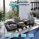 Deluxe DUXANO 14PC Healthy Pots and Pan With 9H Anti-scratch Coating, 2-Layer Non-Stick Ceramic&PFAS Free, Sensitively&Evenly Induction Cooking, Enhanced Flavor with Infrared Cookware, Dishwasher Safe, extra large