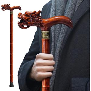 Wooden Cane, Hand Carved High-end Walking Cane for Men and Women, Lightweight Design Support Up to 500lbs Dragon Canes for Seniors, Suitable for Discerning Personal and Gift Use