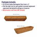 LaLaGreen 16" (2 Pack, Rectangular) Trough Coco Liners for Planter – Medium Coconut Coir Replacement for Window Box, Wall Mount Flower Pot, Outdoor Use– Also Available in 24/30’’ and Different Shapes