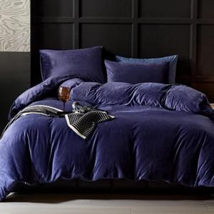 WARMDERN Violet Flannel Velvet Duvet Cover Queen Size Duvet Cover Bedding Sets, 3pcs Ultra Soft Luxury Textured Modern Crystal Velvet Duvet Covers with Zipper Closure(Violet, Queen)