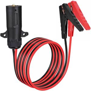7 Way Power Access to Alligator Clips Cable, 10AWG 7 Pin Trailer Plug to Crocodile Clip Connector, 2-Pin 12V Power Source for RV Truck Trailer Quick Connect, 6.5FT