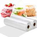 10" X 14" Food Storage Bags, 2 Rolls Clear Plastic Produce Bags, 1000 Grocery Bags for Bread, Fruits, Vegetables, Kitchen, Market (1000 bags)