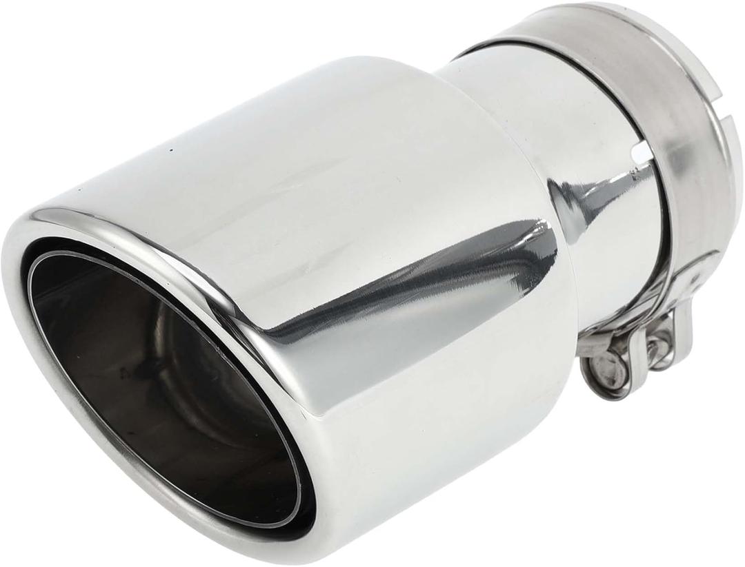 Double Wall Exhaust Tip Clamp Rear Tailpipe Car Clamp on Stainless Steel 2.5" Inlet 3.5" Outlet 6.7" Length 1 Set Silver Tone