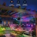 Netin 20" Outdoor Ceiling Fan with Lights,RGB & 3CCT Dimmable,6 Speed Hanging Gazebo Fan,IP65 Waterproof Plug-in Black Caged Ceiling Fan with Remote/App Control for Patio,Porch,Pergola(Matte Black)