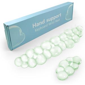 Gel Cloud Keyboard and Mouse Wrist Rest, Cute Wrist Support and Arm Support Keyboard Rest for Keyboard and Mouse Typing Pain ReliefSuitable for Office/Computer/Laptop/Gaming Green