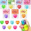 28 Pack Heart-Shaped Stress Balls with Valentine's Day Cards for Kids Party Favors Valentine's School Classroom Exchange Gifts